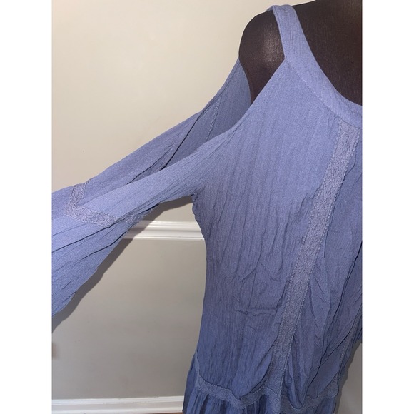 Terra &‎ Sky Boho Cold Shoulder Plus Size Dress 2X Slate Blue - Picture 3 of 5
